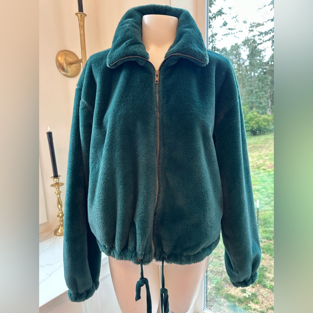 Women's Green Faux Fur jacket